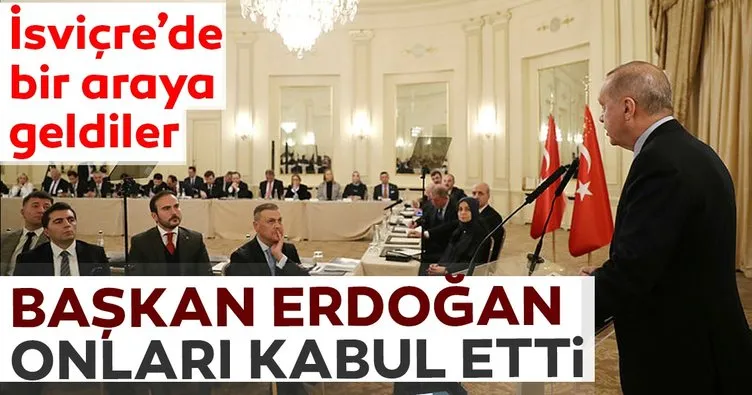 Başkan Erdoğan, Cenevre’de Uluslararası Demokratlar Birliği UID Avrupa Temsilcilerini kabul etti