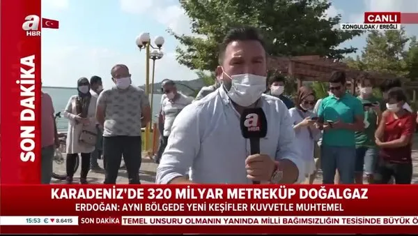 Cumhurbaşkanı Erdoğan'ın doğalgaz müjdesi sonrası Zonguldak'ta vatandaşlar Karadeniz sahiline akın etti | Video