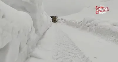 Batman’da kar kalınlığının 2 metreyi aştığı grup köy yolu ulaşıma açıldı | Video