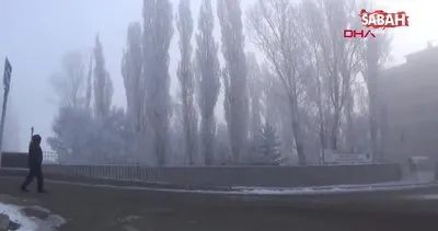 Ardahan’da çeşmeler buz tuttu, sis ulaşımı olumsuz etkiledi | video