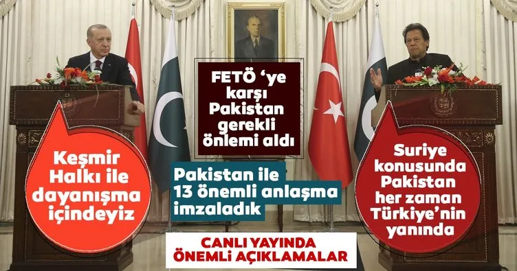 Son dakika: Başkan Erdoğan: Pakistan ile 13 önemli anlaşma imzaladık