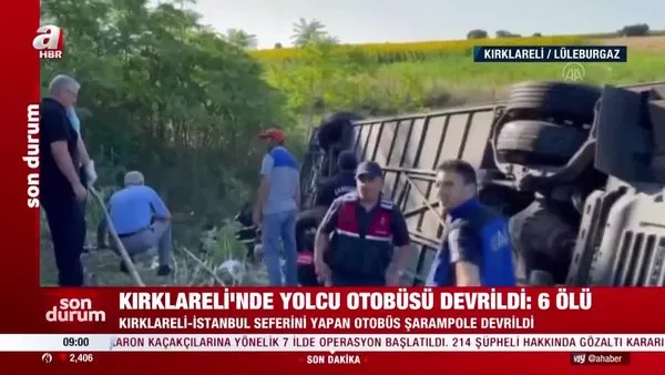 SON DAKİKA ! Kırklareli'nde yolcu otobüsü devrildi! Ölü ve yaralılar var | Video