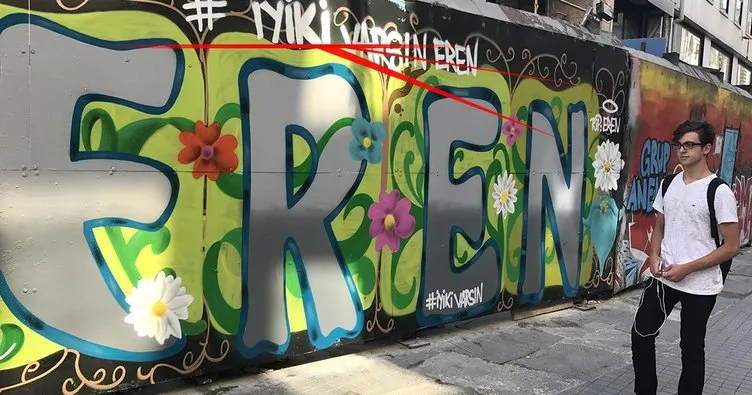 Eren Bülbül için İstiklal Caddesi’nde grafiti yapıldı