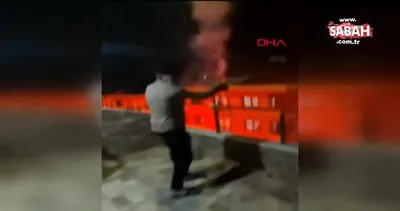 İstanbul’da havai fişek patlatan gençlerin facianın eşiğinden döndüğü anlar kamerada | Video