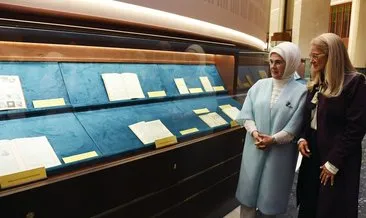 Emine Erdoğan, Venezuela Devlet Başkanı Maduro’nun eşi Flores ile Millet Kütüphanesi’ni gezdi