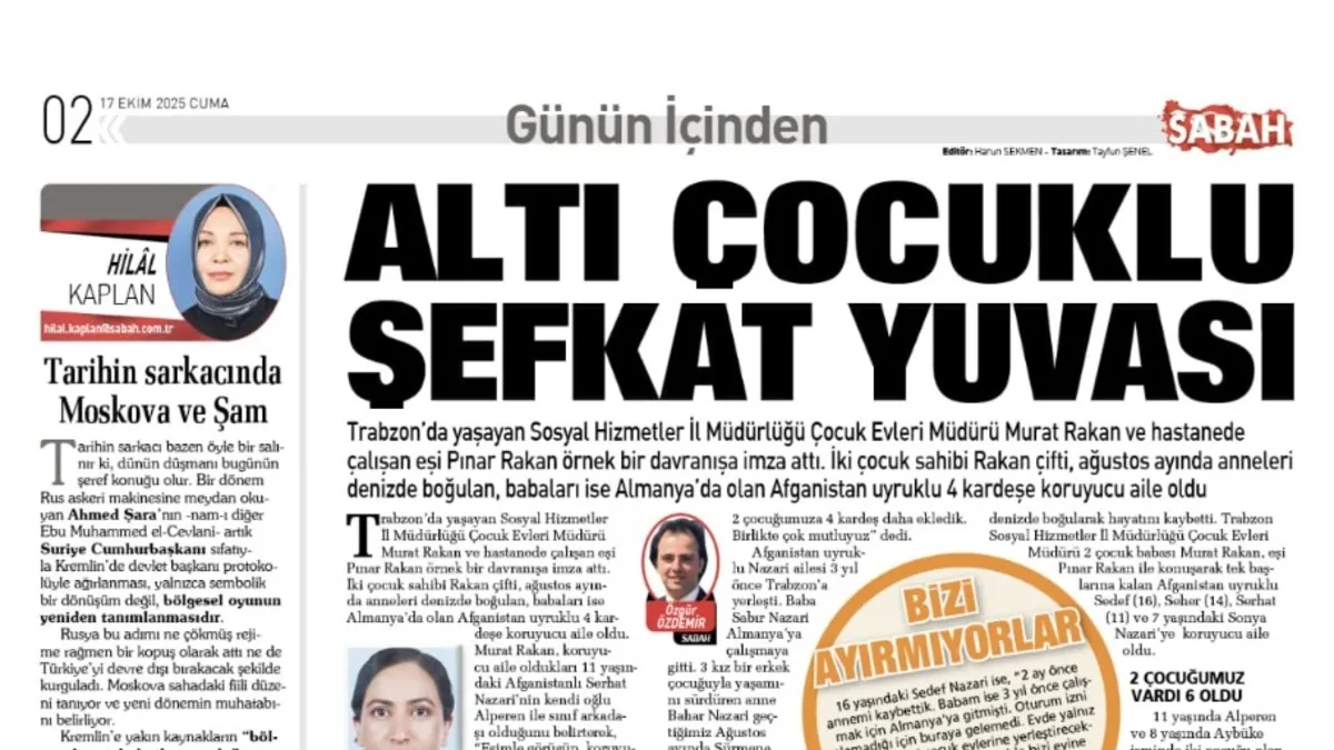 Trabzon Gazeteciler Cemiyeti’nden SABAH’a ödül Trabzon Gazeteciler Cemiyeti’nden SABAH’a ödül