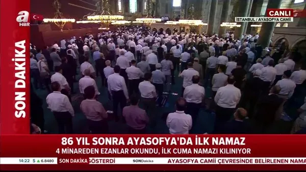 Son Dakika Haberi: Ayasofya Camii ilk Cuma namazı izle! 86 yıl sonra ilk Cuma namazı kılındı | Video