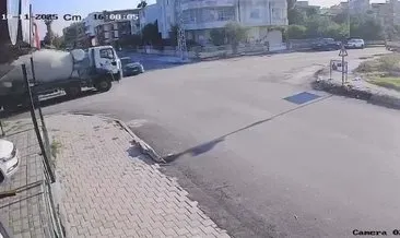Hatay'da beton mikseriyle otomobil kafa kafaya çarpıştı: Kaza kameraya böyle yansıdı! #hatay