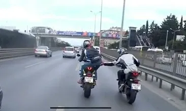 Karayolu’nda dans eden motosikletli magandalara şok ceza
