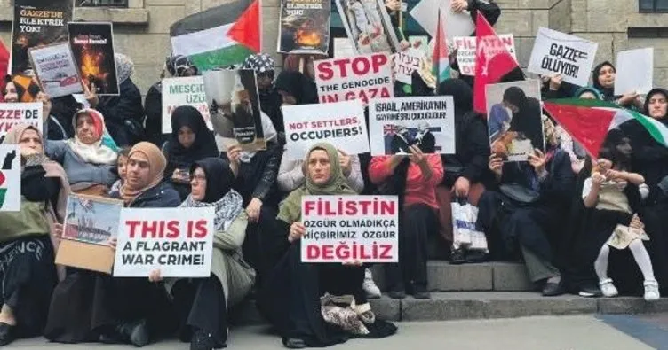 Kadınlardan Gazze için oturma eylemi