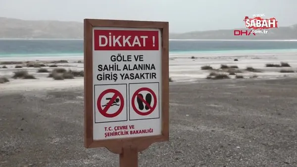Burdur'da suyu 30 metre çekilen Salda Gölü'nde yeni kısıtlamalar