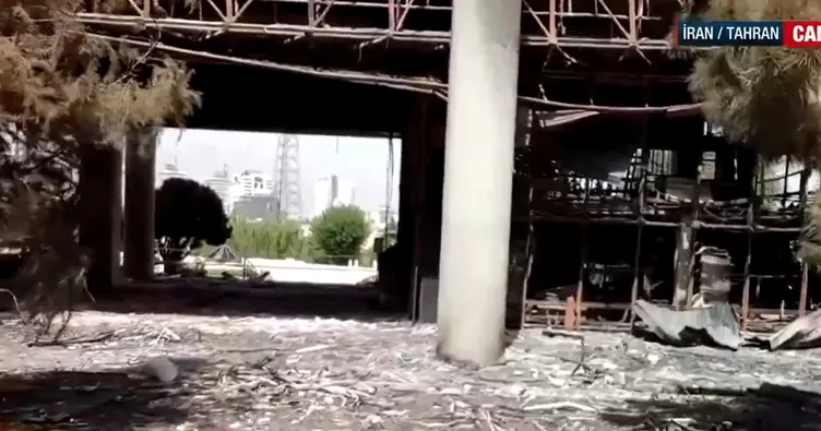 İşte katil İsrail’in vurduğu TV binası: AHaber Tahran’daki o yıkımı görüntülendi