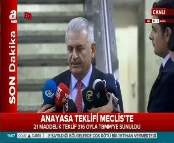 Binali Yıldırım'dan yeni anayasa açıklaması