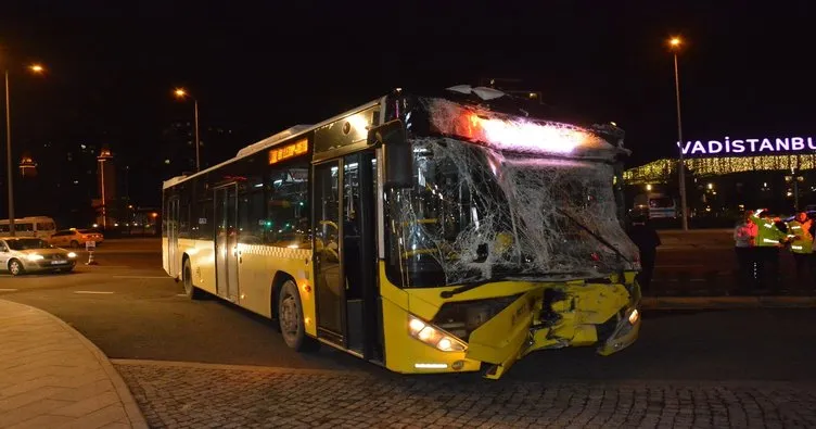 Sarıyer’de İETT otobüsü hafriyat kamyonuyla çarpıştı
