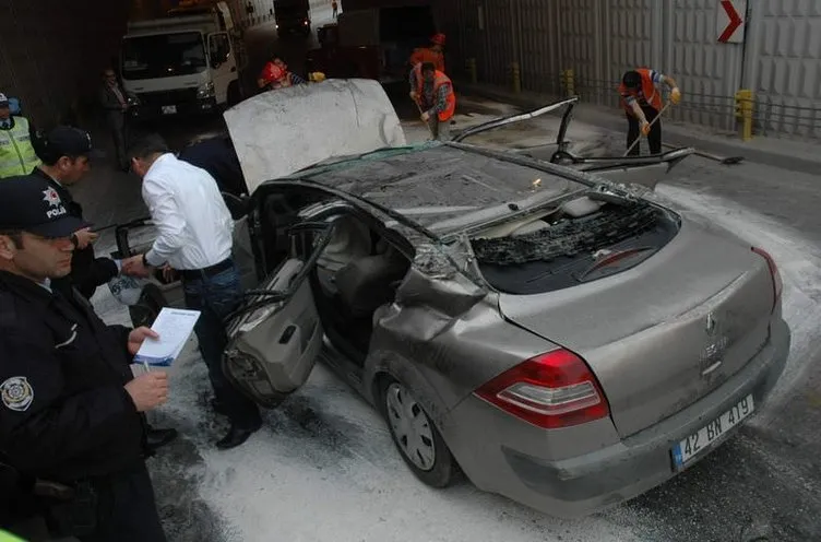 Konyasporlu Poljac’ın trafik kazasından kareler