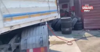 Oto lastik tamirhanesini akaryakıt istasyonuna çevirdi, suçüstü yakalandı | Video