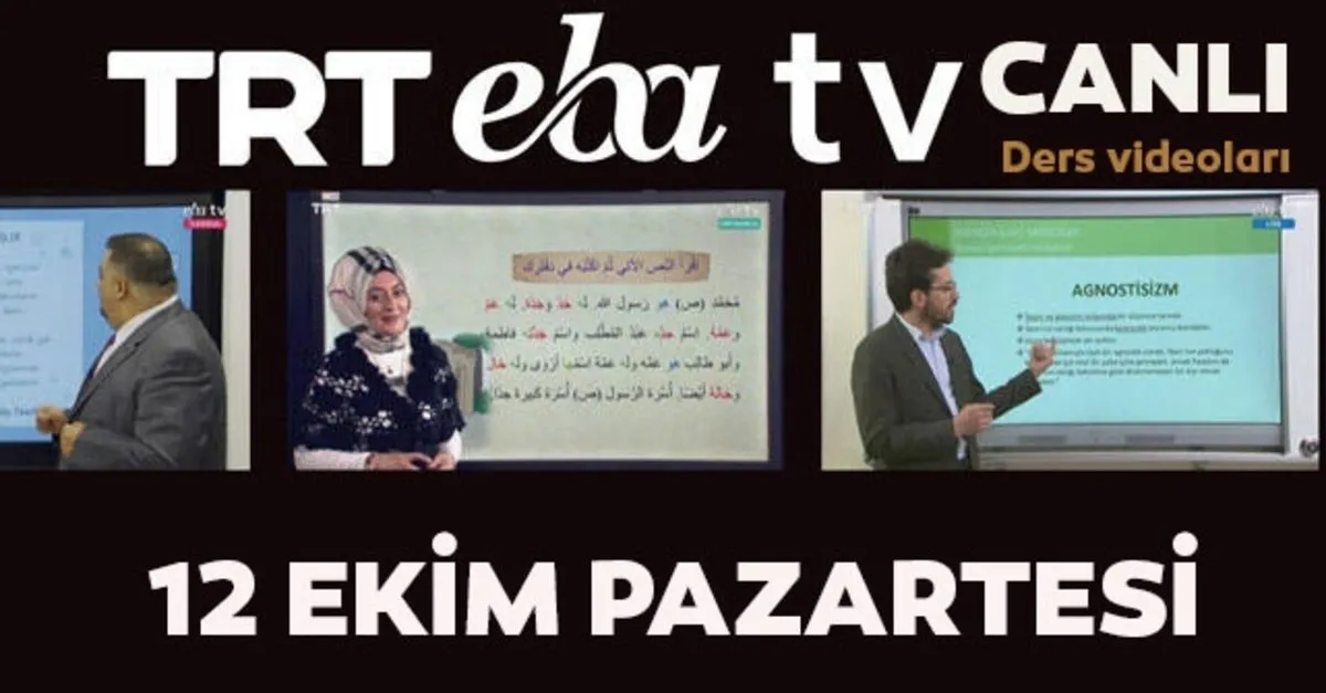 Trt Eba Tv Canli Izle 12 Ekim 2020 Pazartesi Uzaktan Egitim Ortaokul Ilkokul Lise Kanallari Canli Yayin Video Videosunu Izle Son Dakika Haberleri