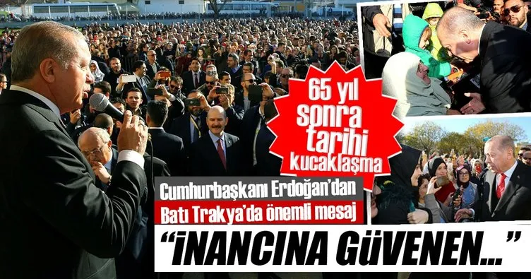 Cumhurbaşkanı Erdoğan Gümülcine’de soydaşlara hitap etti