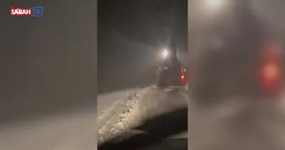 Köse Dağı’nda kar esareti! Yol kapandı, araçlar mahsur kaldı | Video
