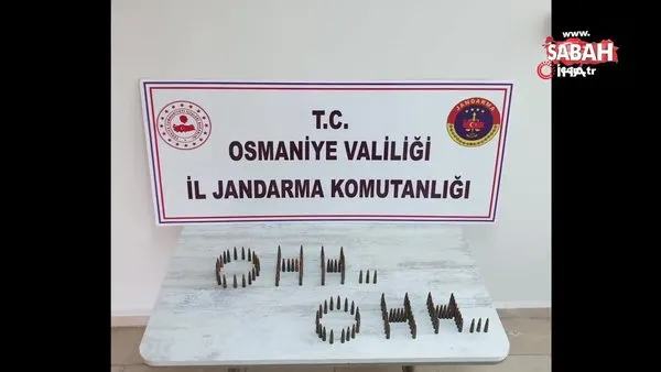 Jandarma Amanoslar'da PKK'ya ait sığınak bulduğu mermilerle 'ohh ohh' yazdı | Video