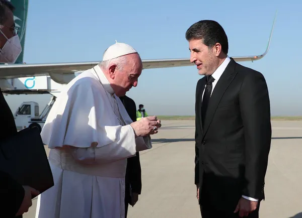 Papa ziyaretinde harita skandalı! Barzani'den Kürdistan propagandası