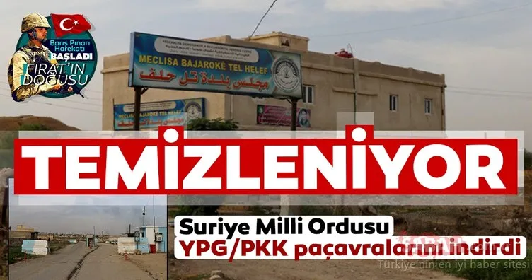 Suriye Milli Ordusu YPG/PKK’nın sözde bayraklarını indirdi