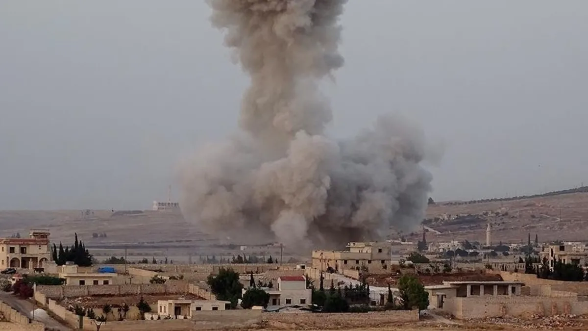 Kamyon havadan vuruldu