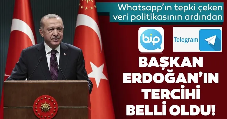 WhatsApp’ın tepki çeken veri politikasının ardından Başkan Erdoğan BİP ve Telegram’a katıldı