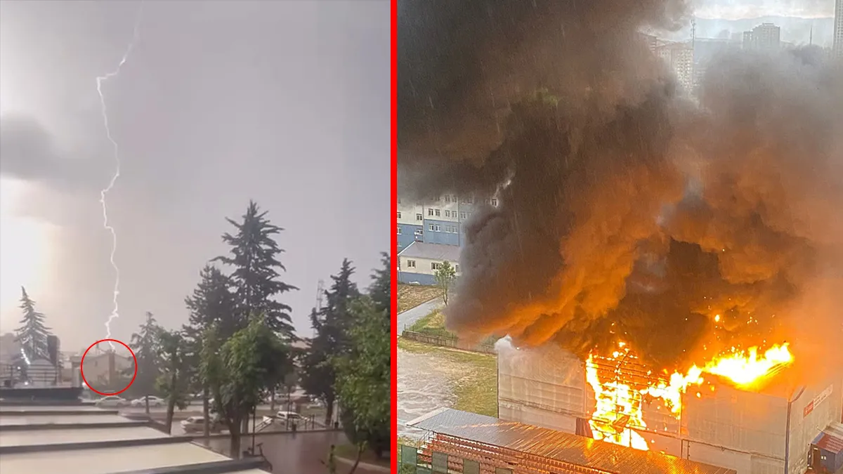 Kastamonu'da yıldırım düşmesi sonucu yangın çıkan jimnastik salonu