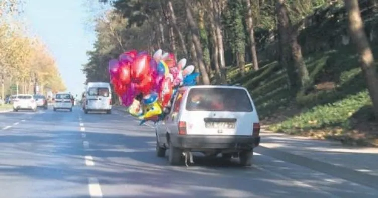 Uçan balonlu araba