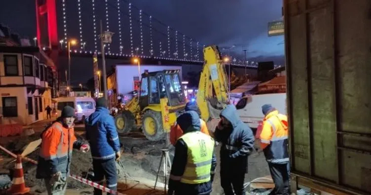 Beşiktaş’ta ana isale hattı patladı! Trafik durdu, iş yerlerini su bastı