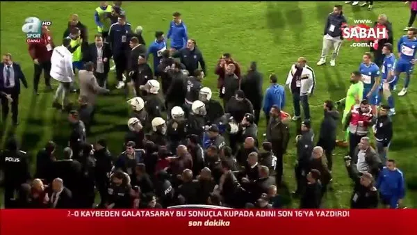 Tuzlaspor-Galatasaray maçının ardından ortalık karıştı! İşte o görüntüler!