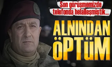 Alnından öptüm