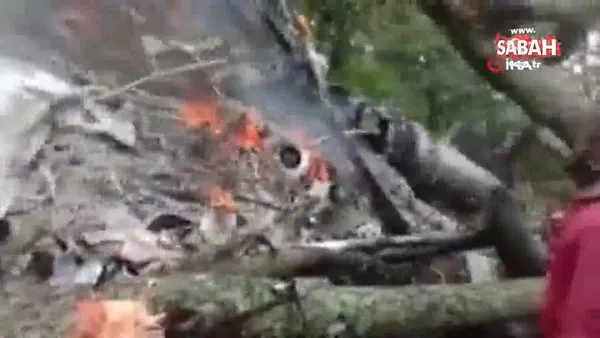 Son dakika! Hindistan Genelkurmay Başkanını taşıyan helikopter düştü | Video