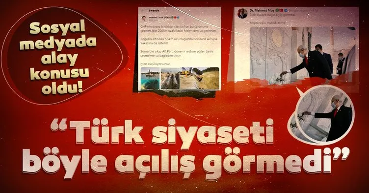 CHP’nin “VIP su akıtma “töreni alay konusu oldu! “Türk siyaseti böyle açılış görmedi”