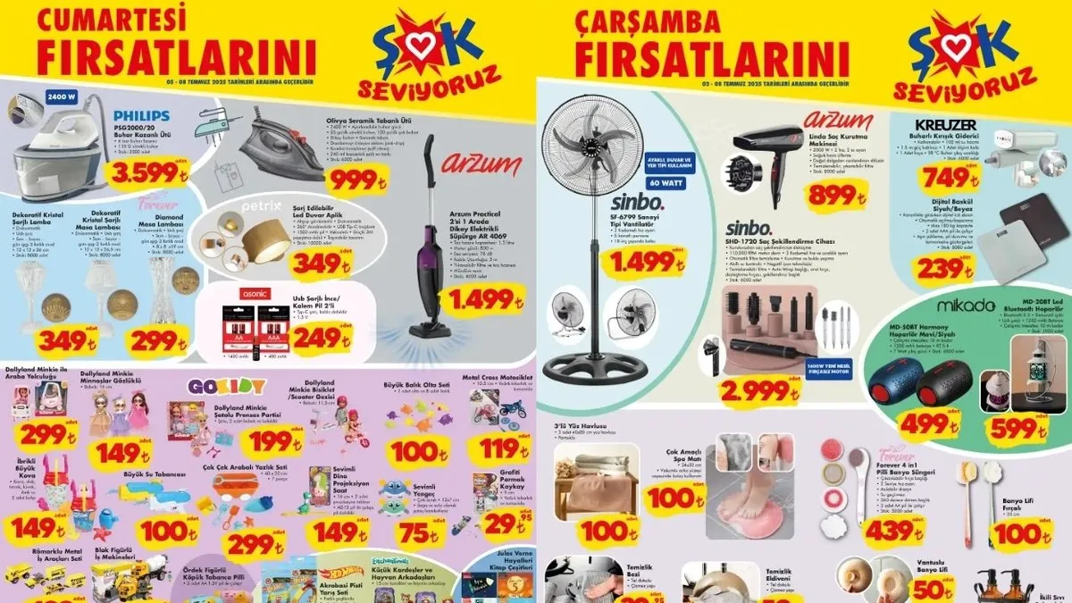 ŞOK’ta Bu Hafta Büyük İndirimler! 5-8 Temmuz Aktüel Kataloğunda Elektrikli Süpürge ve Vantilatör Kampanyası
