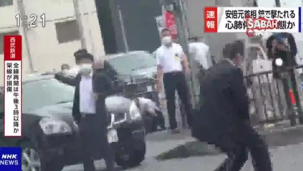 Japonya'da silahlı saldırıya uğrayan Shinzo Abe'nin vurulma anının yeni görüntüleri ortaya çıktı | Video
