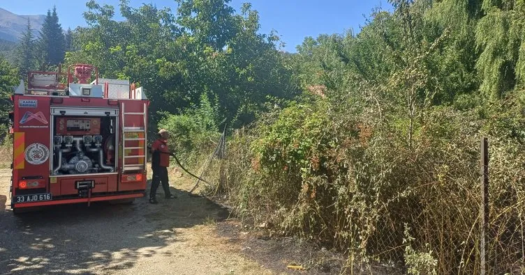 Mersin Çamlıyayla’da bahçe yangını