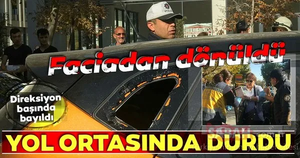 Direksiyon başında bayılan sürücü, cam kırılarak araçtan çıkarıldı
