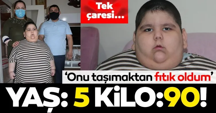 Samsun’da yaşayan Yağız 5 yaşında ama tam 90 kilo! Tek çare...