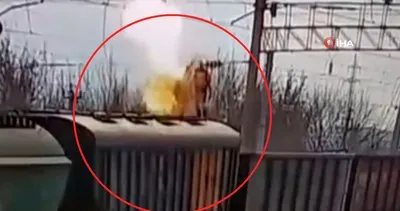 Trenin üzerine çıkan çocuğun elektrik akımına kapılarak feci şekilde öldüğü anlar kamerada | Video