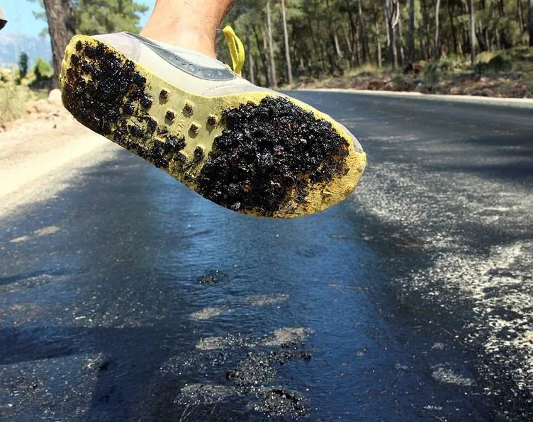 Aşırı sıcak asfalt eritti
