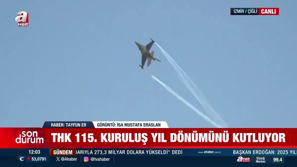 İzmir semalarında SOLOTÜRK gösterisi! Türk Hava Kuvvetlerinin 115’inci kuruluş yıl dönümü kutlanıyor videosunu izle İzmir semalarında SOLOTÜRK gösterisi! Türk Hava Kuvvetlerinin 115’inci kuruluş yıl dönümü kutlanıyor videosunu izle