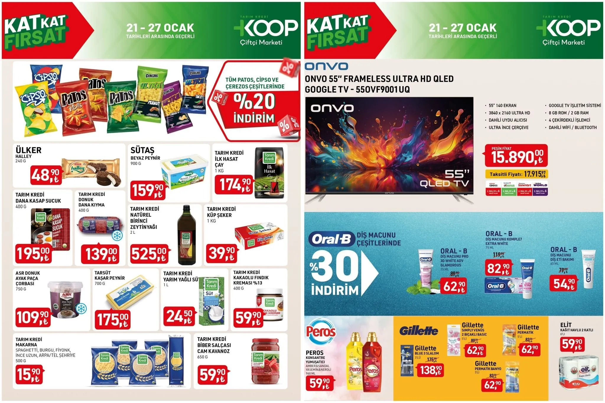 FIRSAT HAFTASI BAŞLADI! Tarım Kredi Kooperatif 21-27 Ocak aktüel kataloğu: Televizyon, diş macunu, süzme bal, dana sucuk...
