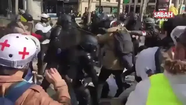Fransa'da Sarı Yelekliler, yine sokaklarda... Polisten protestocular sert müdahale!