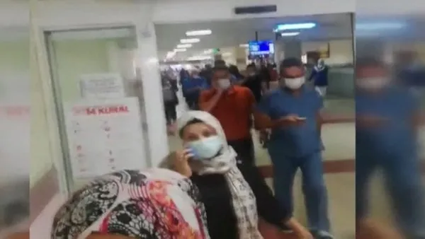 Malatya'da hastanedeki 5,2'lik deprem anı paniği kamerada | Video