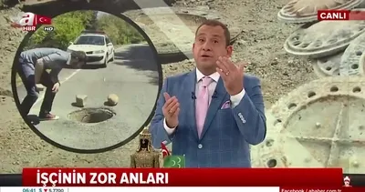 Rögarla araç arasında sıkıştı