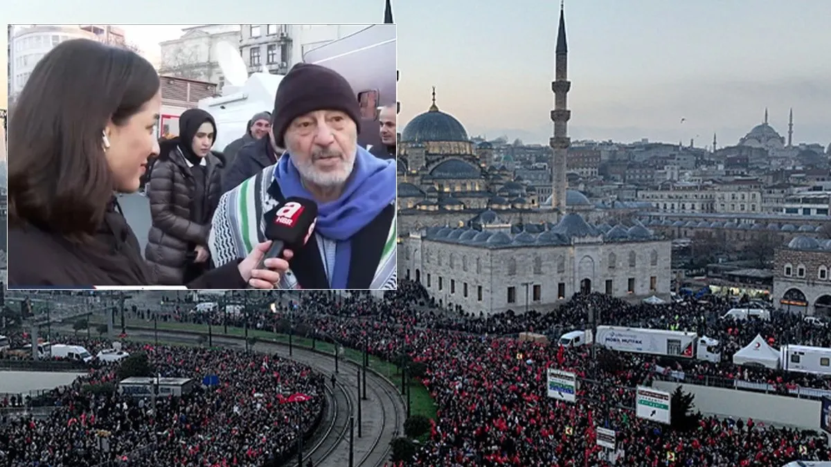 Galata'daki tarihi Filistin yürüşünde gazeteci Sadık Albayrak'tan önemli mesaj: İslam dünyası yeni bir hayata kavuşuyor
