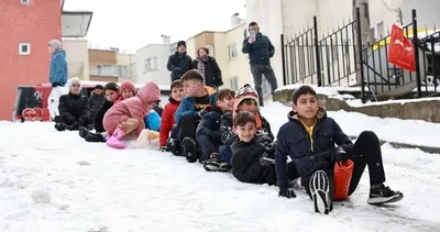 Giresun’da çocuklar karın keyfini çıkardı #giresun
