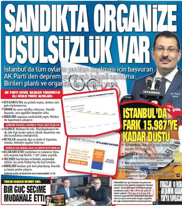 Türkiye İstanbul seçimlerindeki şaibe skandalını SABAH’tan okudu!